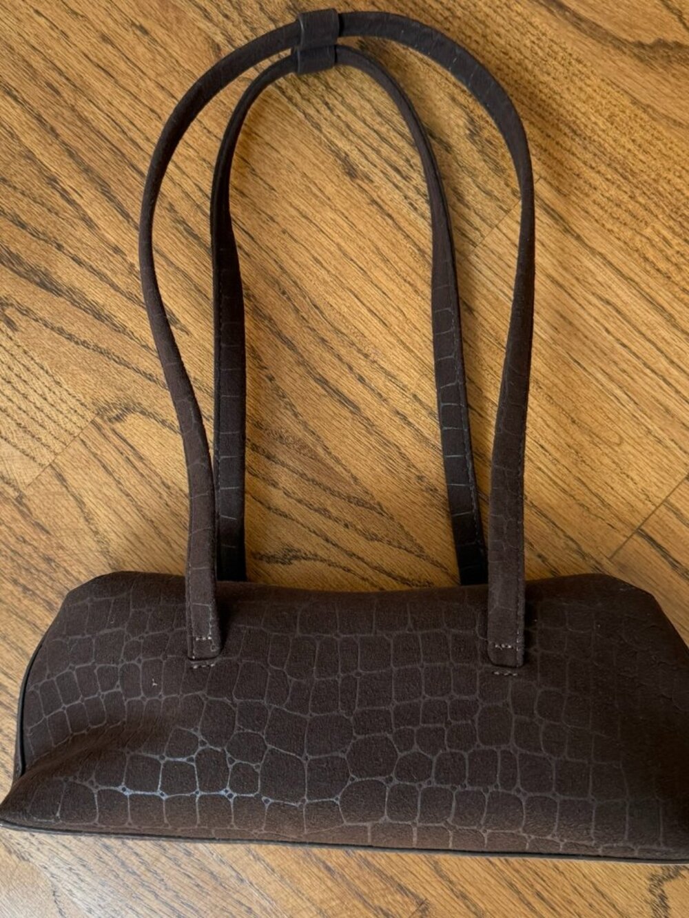Heaven Mayhem x Freja Mini Chrystie Bag Chocolate Suede Croc